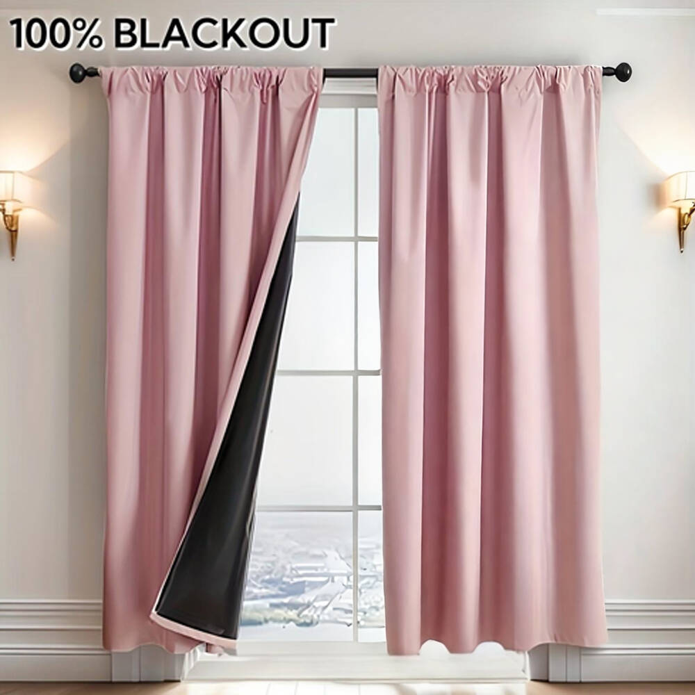 Curtain Rods - Cortina 100% Blackout com Forro Preto,