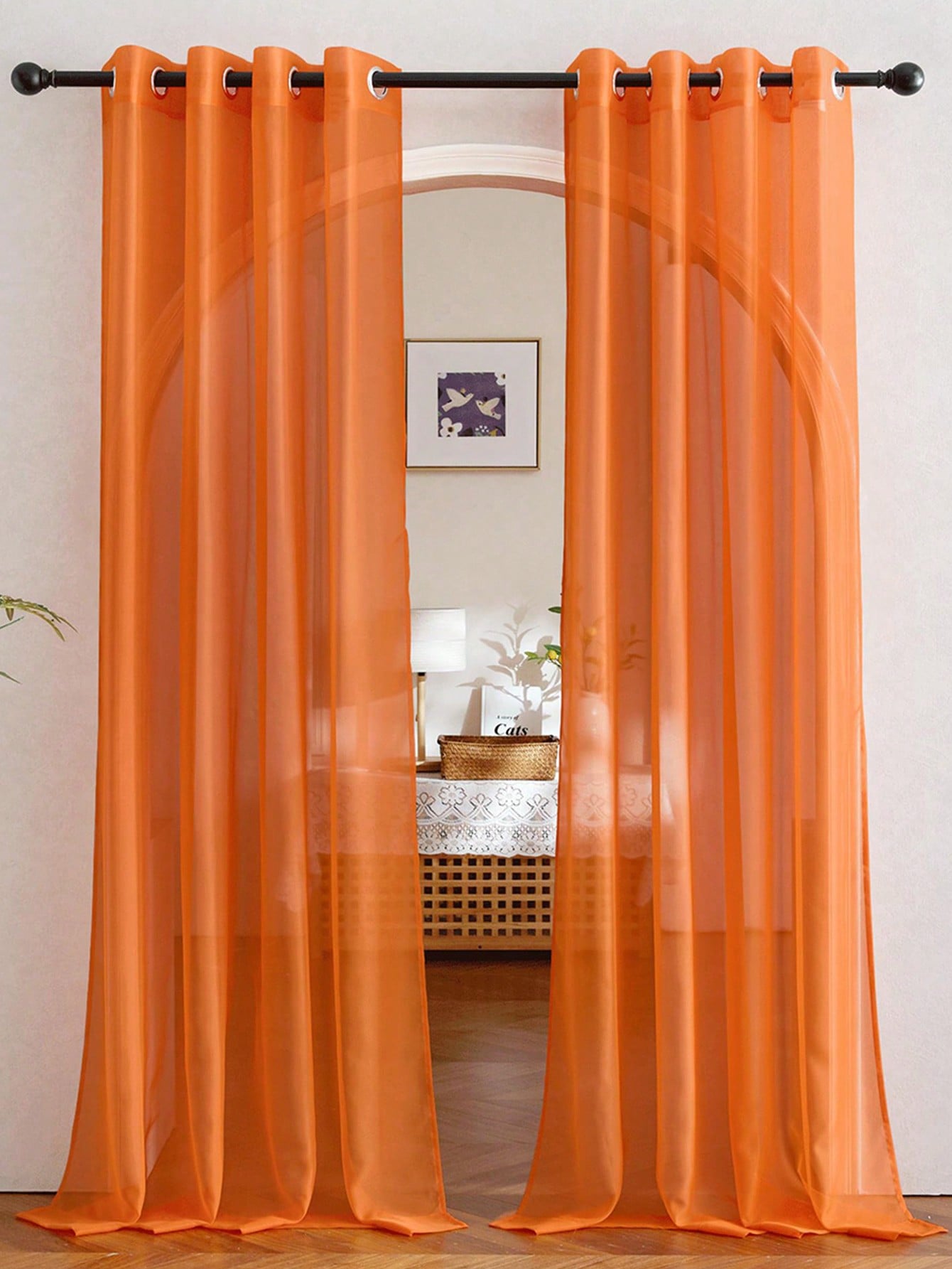 Curtain Rods - 1 peça de cortina elegante transparente