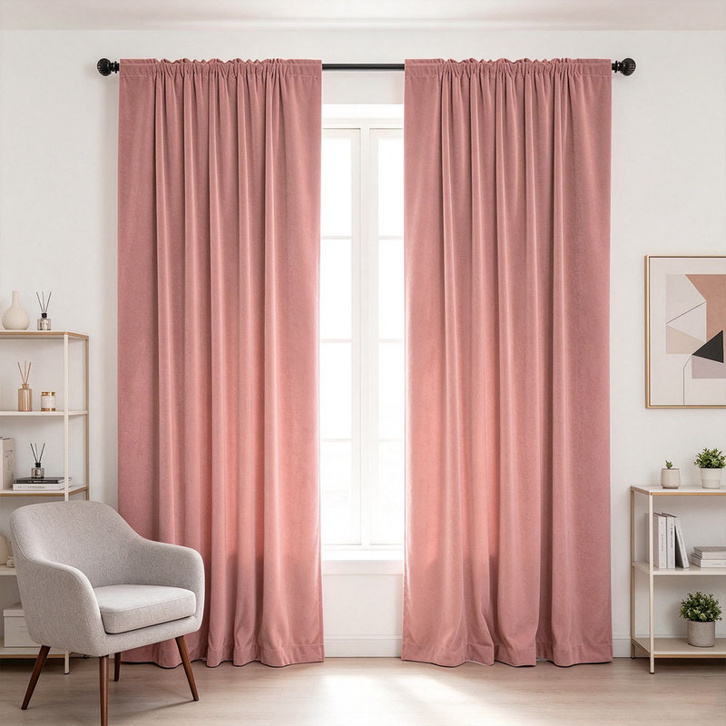 2 cortinas de veludo liso com  - Curtain Rods avaliação e preço