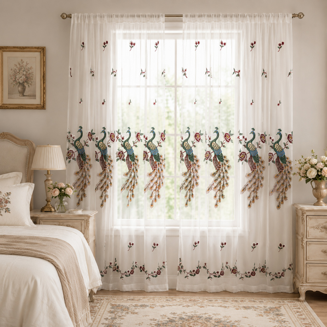 1 Peça, Cortina Transparente B - Curtain Rods avaliação e preço