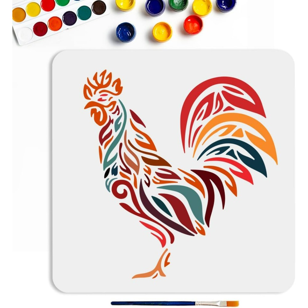 Estêncil de frango 11,8 × 11,8 - Paint Brush avaliação e preço