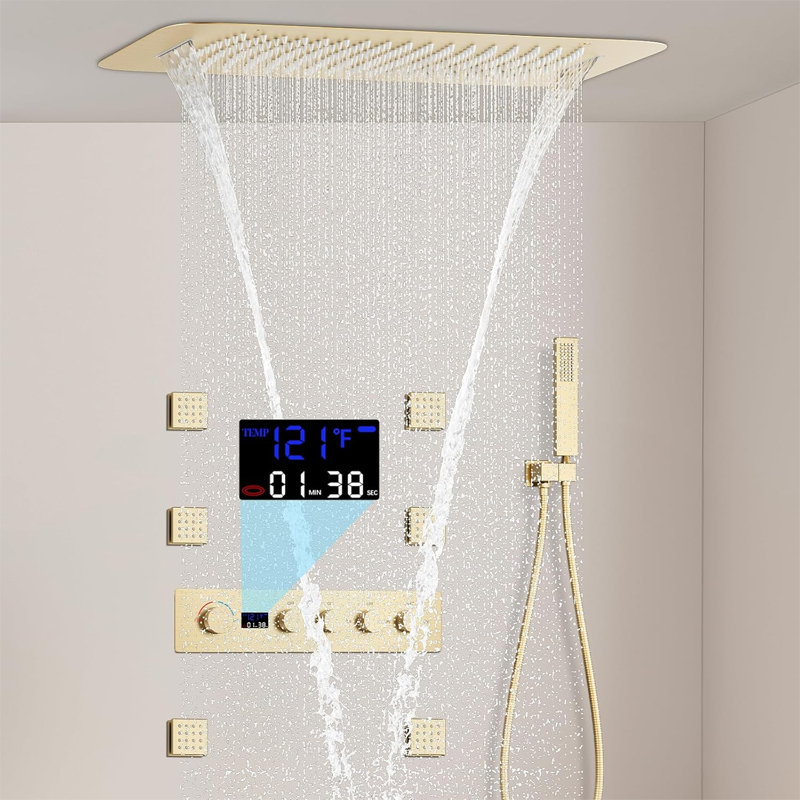 Latão escovado ouro display di - Faucet avaliação e preço